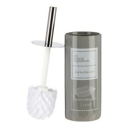 Toalettborste Berilo Natural Vit Gr Silvrig Keramik 9,6 x 32 x