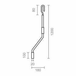 Vev fr markis Micel TLD06 Vit 120 cm Lg