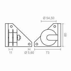 Remskiva fr pergola Micel TLD20 Nylon 7,3 x 7,3 x 8 cm Oldals