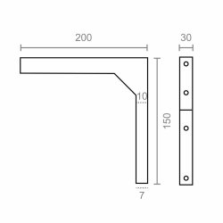 Stll fyrkantigt Micel super plm03 Vit 20 x 15 cm