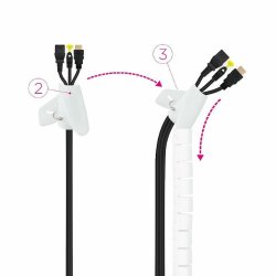 Kabelorganiserare NANOCABLE 10.36.0003-W Vit  25 mm 3 m