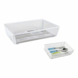 Besticks-sortering Confortime Metall Vit 21,8 x 15,24 x 5,2 cm (