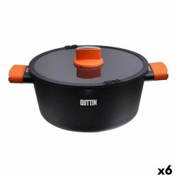 Kastrull med glaslock Quttin Gastro Svart Orange 34,5 x 25,5 x 1