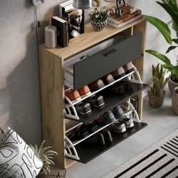 Skostll Leona Brun Tlgy Melamin 90 x 25 x 102 cm