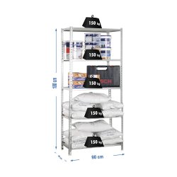 Bokhylla Simon Rack Maderclick 5/400 750 kg Metall Tr 5 Hyllor