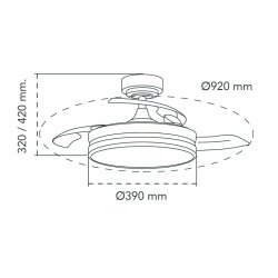 Takflkt CristalRecord 85-065-46-180 Svart 45 W  92 cm
