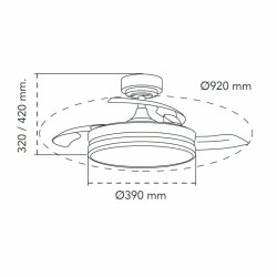 Takflkt CristalRecord 85-065-46-180 Svart 45 W  92 cm