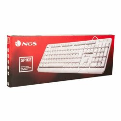 Tangentbord NGS NGS-KEYBOARD-0284 Vit Qwerty Spanska
