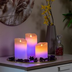 Flerfrgade LED-ljus med flimrande flammeffekt och fjrrkontroll