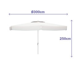 Naperny? Marbueno Vit Polyester Aluminium  300 cm