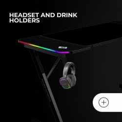 Skrivbord Gaming Mars Gaming ESCRITORIO ERGO RGB Svart 120 x 60