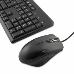 Tangentbord och Mus CoolBox COO-KTR-01U Svart Qwerty Spanska QWE