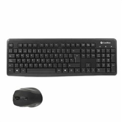 Tangentbord och Mus CoolBox COO-KTR-02W Qwerty Spanska Trdls S