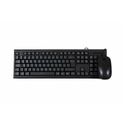 Tangentbord och Mus CoolBox Svart Qwerty Spanska