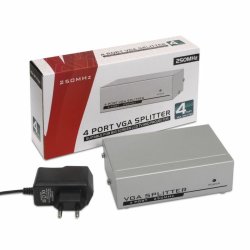 VGA-omvandlare med 4 portar Aisens A116-0085 Gr Silvrig