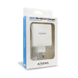 USB-laddare och vgg Aisens ASCH-2PD30QC-W Vit 48 W USB-C (1 ant
