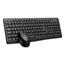 Tangentbord och Mus CoolBox COO-KTR-03W Svart Qwerty Spanska