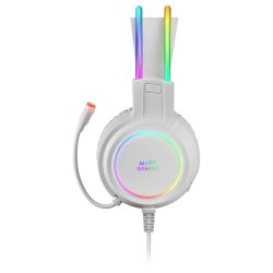 Hrlurar med mikrofon Gaming Mars Gaming MHRGBW Vit