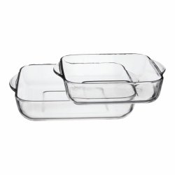 Set med Ugnsfasta Formar Pasabahce 1690037 Transparent Glas 1 L