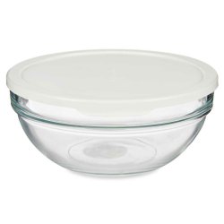 Rund matlda med lock Pasabahce Chefs Vit 1,135 L 17,2 x 7,6 x 1