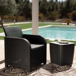 Trdgrdssoffa Allibert by KETER San Remo syntetisk rattan Mrkg