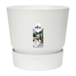 Blomkruka med fat Elho Greenville  39 x 36,8 cm Rund Vit Plast