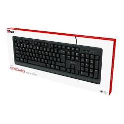 Tangentbord Trust 23880 Svart Engelska EEUU QWERTY