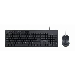 Tangentbord och Mus GEMBIRD KBS-UM-04 Svart Svartvit QWERTY Qwer