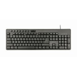 Tangentbord och Mus GEMBIRD KBS-UM-04 Svart Svartvit QWERTY Qwer