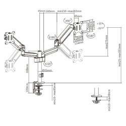 Bordfste fr Skrm GEMBIRD MA-DA2P-01 17" 32"