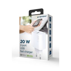 Vggladdare GEMBIRD TA-UC-PDQC20-01-W