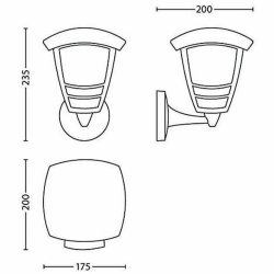 Vgglykta Philips My Garden Creek Svart Aluminium A 60 W E27