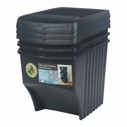 Avfallsbehllare tervinning Sortibox Svart Stapelbara