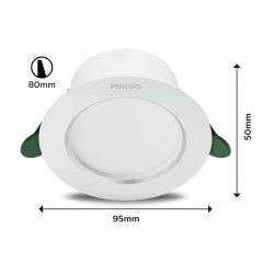Downlight Philips Diamond Cut Vit 4,8 W 900 Lm  14,5 x 4,95 cm