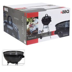 Kolgrill med hjul Svart 47 x 90 cm Rund
