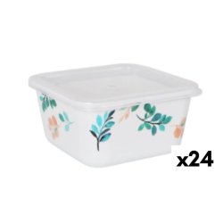 Fyrkantig matlda med lock La Mediterrnea Alba Melamin 11 x 11