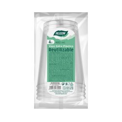 Set med teranvndbara glas Algon Cider Transparent 4 Delar 480