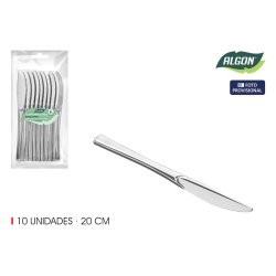 Uppsttning teranvndbara knivar Algon Silvrig Plast 20 cm 10 D
