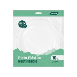 Tallriksset Algon Plast 22 cm 22 x 22 x 1,5 cm 10 Delar (18 anta