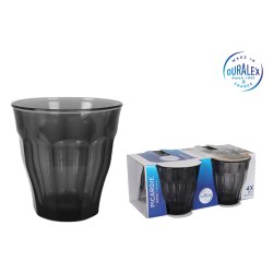 Glas fr vatten Duralex Picardie Svart Gr 250 ml 4 Delar (12 an
