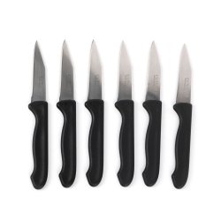 Set med skalknivar Cuyfor Svart Silvrig Rostfritt stl 7,5 cm 6