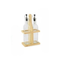 Kryddset Quttin Brun Transparent Glas Bambu 250 ml 2 Delar (12 a