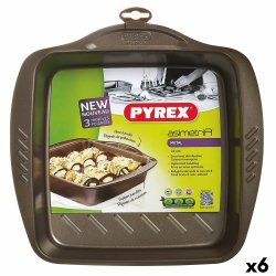 Ugnsform Pyrex Asimetria Fyrkantig Svart Metall 24 x 24 cm (6 an