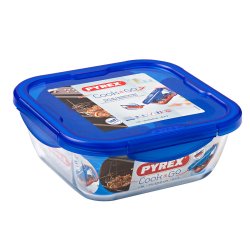 Hermetisk matlda Pyrex Cook & go 21 x 21 x 9 cm Bl 1,9 L Glas