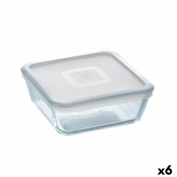 Fyrkantig matlda med lock Pyrex Cook&freeze Transparent Glas Si