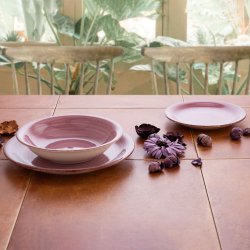 Djup tallrik Quid Vita Peoni Keramik Rosa  21,5 cm (12 antal)