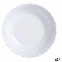 Platt skl Luminarc Feston Vit Glas 25 cm (24 antal)
