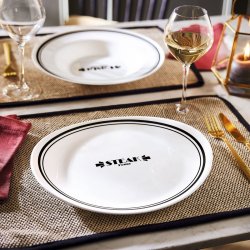 Platt skl Luminarc Friends Time Bistr Vit/Svart Glas  30 cm K