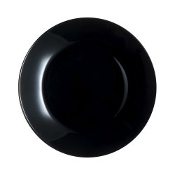 Platt skl Luminarc Zelie Negro Svart Glas  25 cm (12 antal)