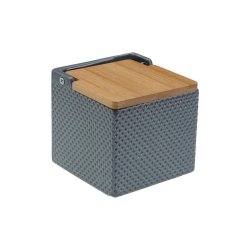 Saltkar med lock Versa Gr Keramik Bambu Dolomite 11 x 11 x 11 c